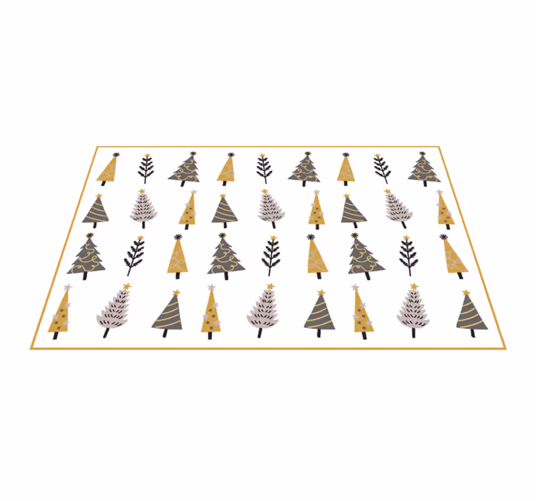 Whimsical Tree Pattern christmas rug - TenStickers