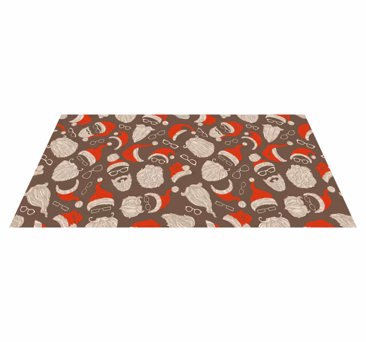 Santa Faces Pattern christmas rug - TenStickers