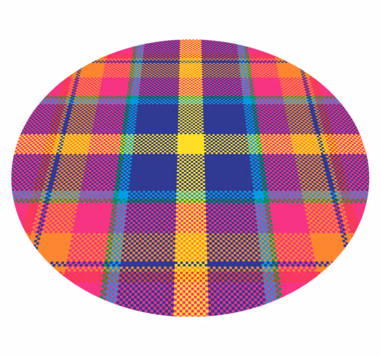 Colorful Plaid Pattern geometric rug - TenStickers