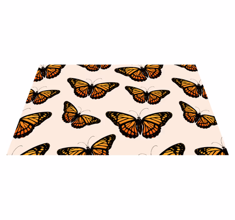 Vibrant butterfly motif animal mat - TenStickers