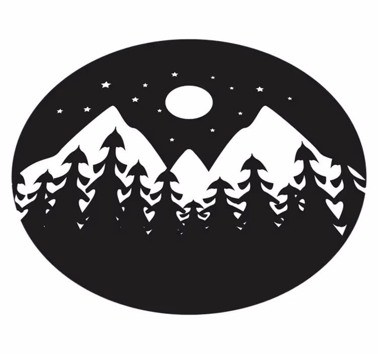 Mountain Silhouette Scene nature rug - TenStickers