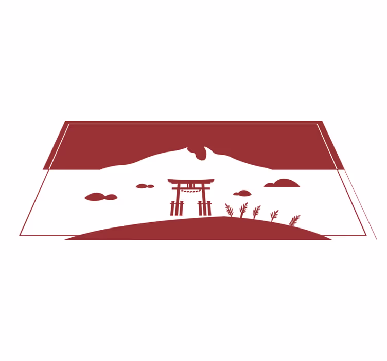 Japanese Landscape map rug - TenStickers