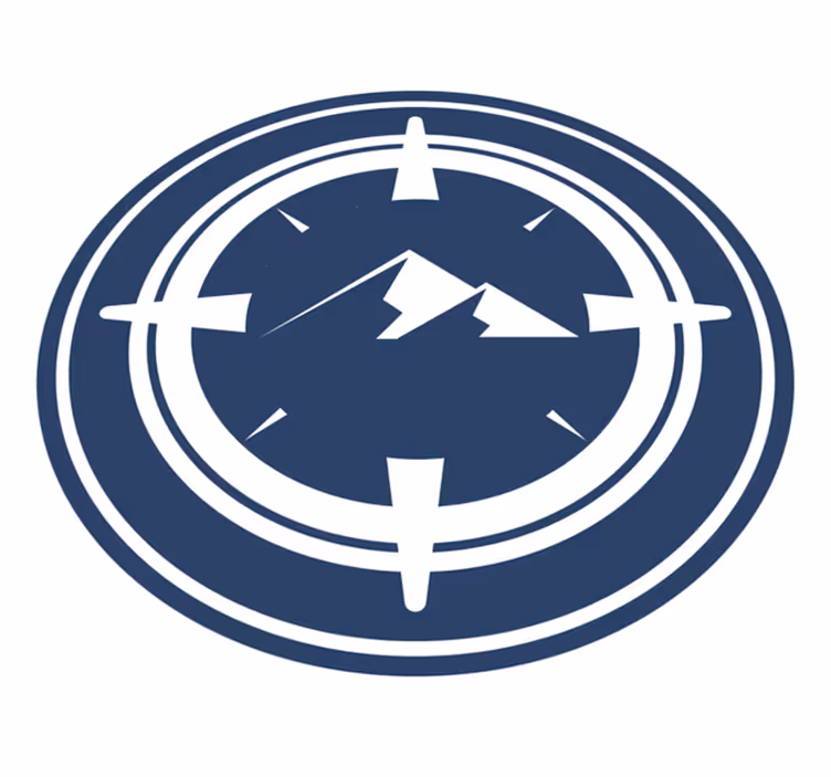 Compass Mountain Design circular rug - TenStickers