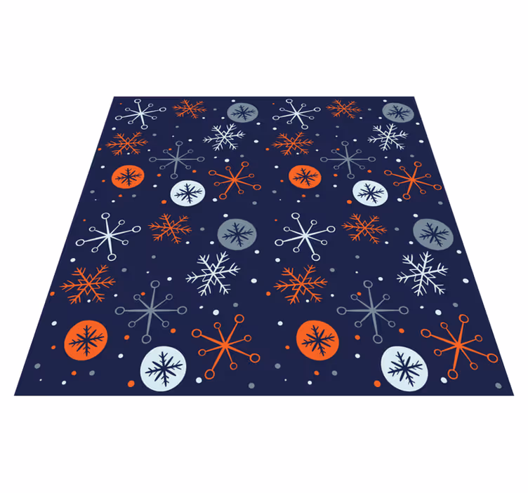 Snowflake Motifs christmas rug - TenStickers