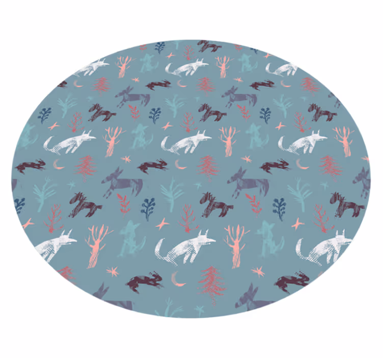Nature Inspired Creatures animal print rug - TenStickers