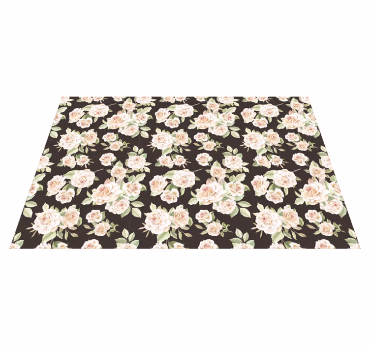 Floral rug with rose floral design - TenStickers