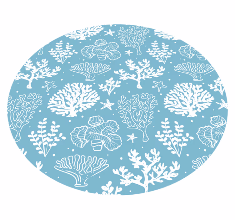 Coral reef motif floral rug - TenStickers