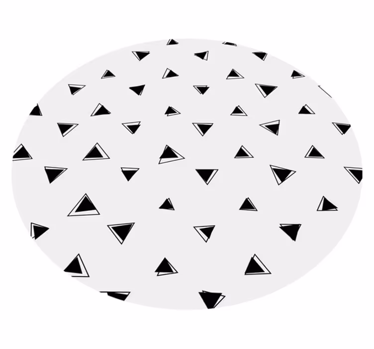 Monochrome black trianles geometric rug - TenStickers