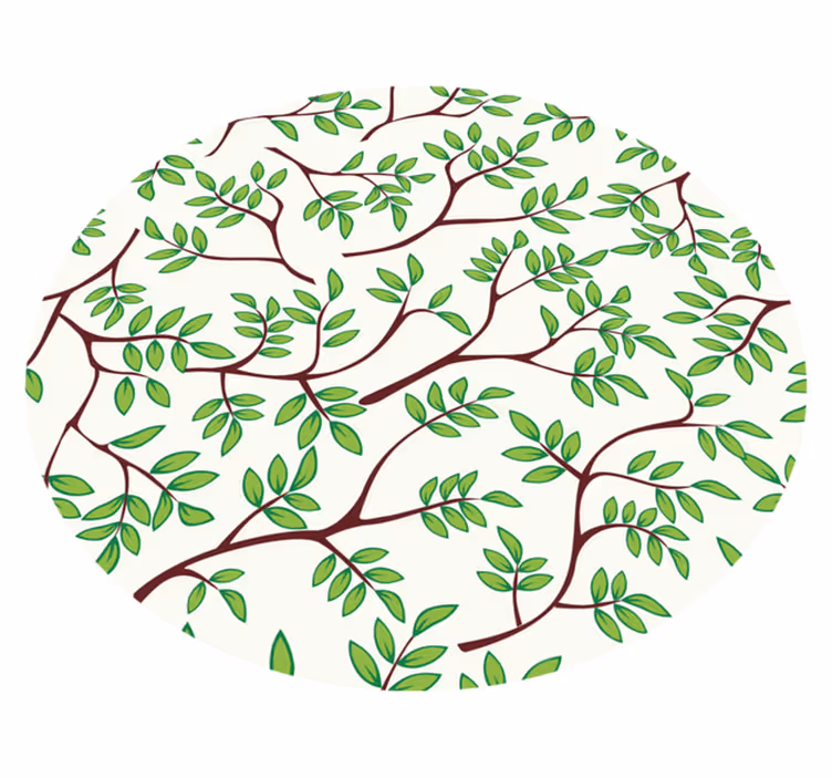 Leafy Branches Pattern nature rug - TenStickers