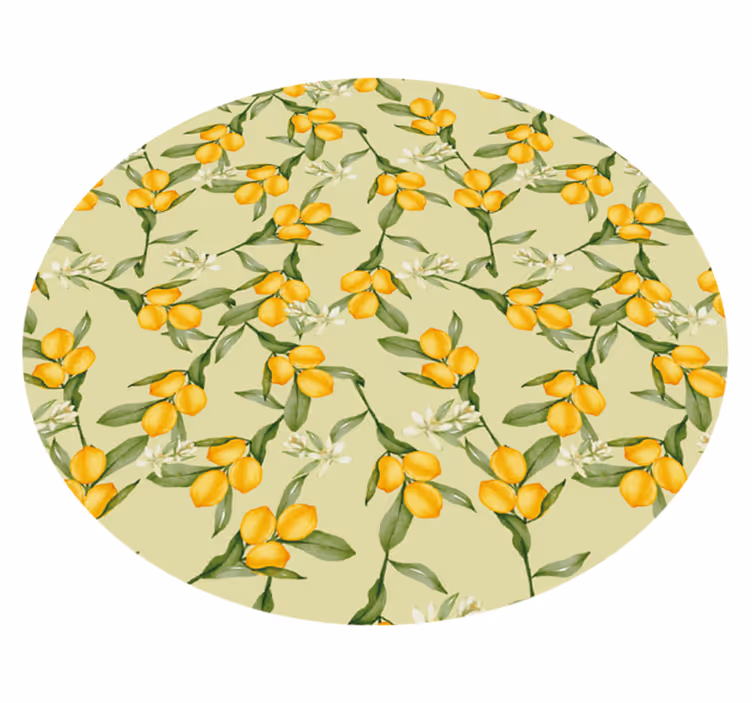 Citrus Blossom Pattern kitchen vinyl mat - TenStickers
