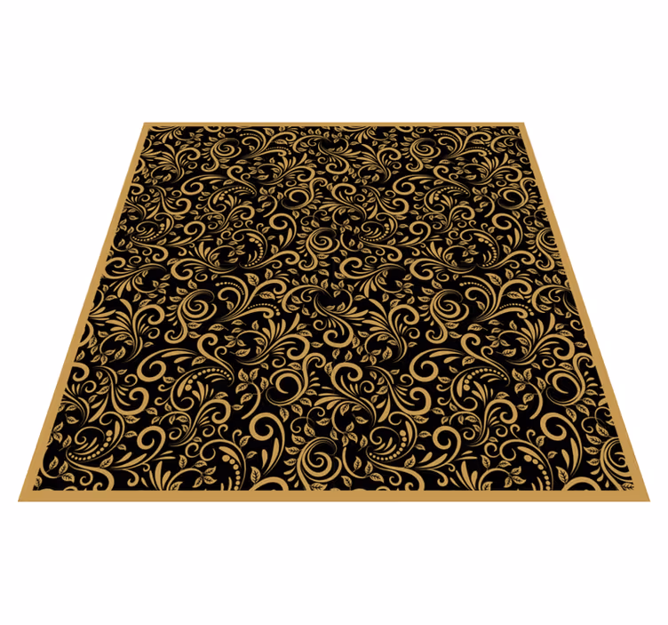 Elegant swirls pattern floral rug - TenStickers