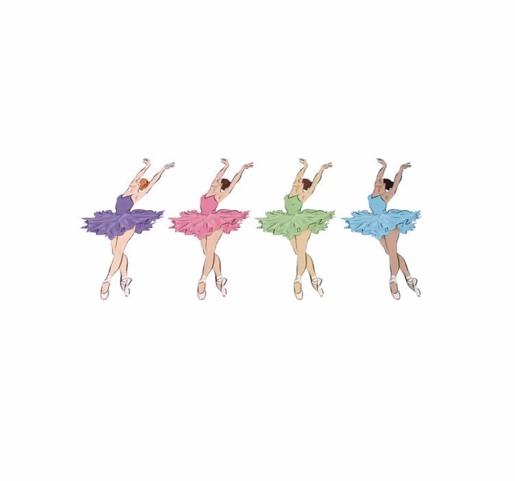 Ballet Dancers Set kids rug - TenStickers