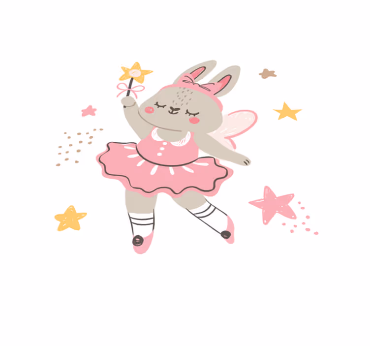 Dancing rabbit with wand kids carpet - TenStickers