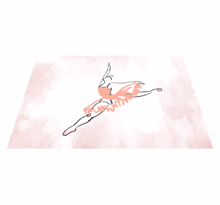 Aquarella dancer outline teenage bedroom rug - TenStickers