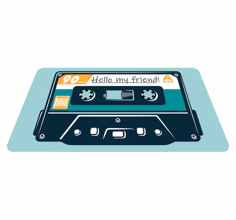 Cassette Tape Greeting custom floor mat - TenStickers