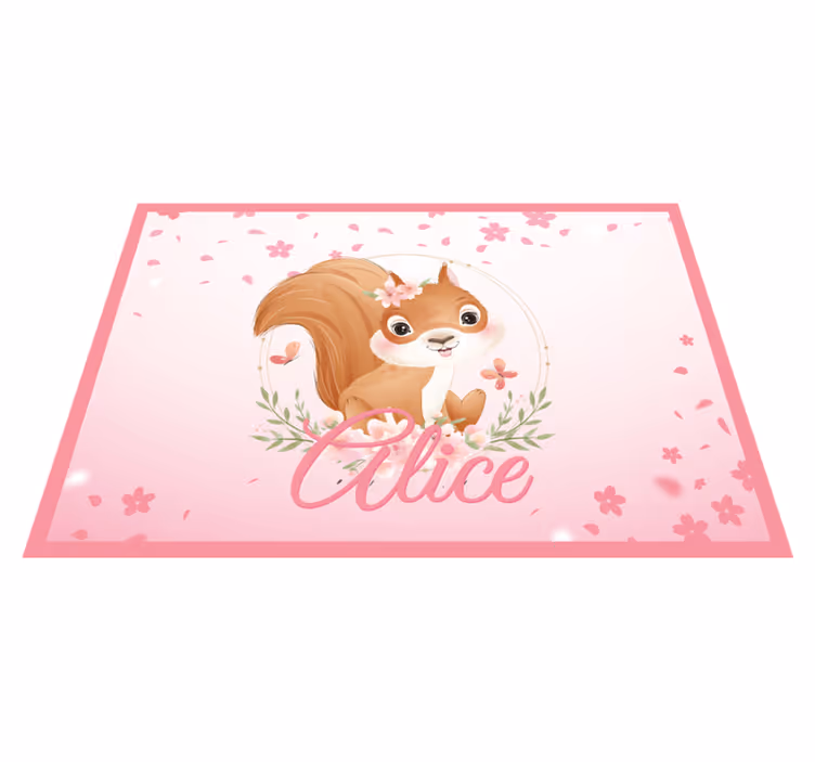 Squirrel Illustration custom floor mat - TenStickers