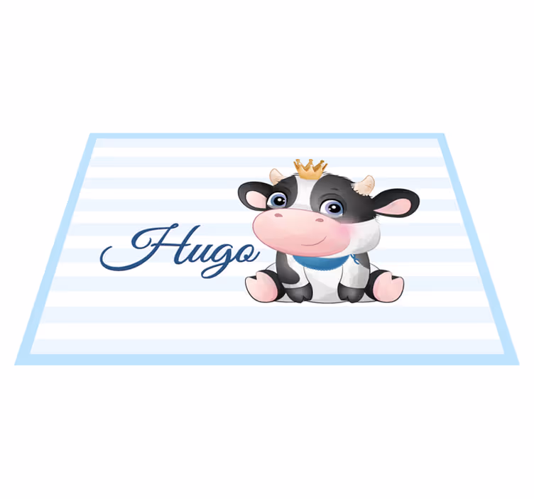 Baby Cow With Name nursery rug - TenStickers