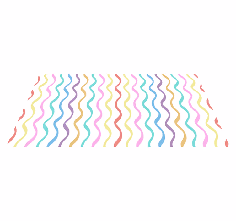 Wavy colorful lines nordic rug - TenStickers