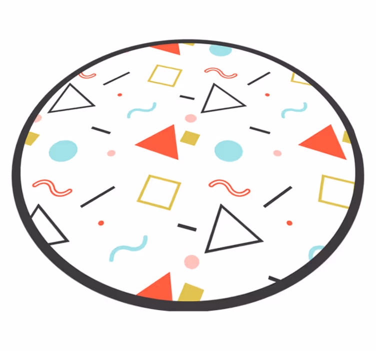 Geometric rug in vibrant colorful shapes - TenStickers