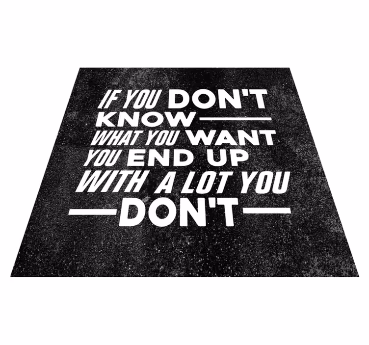 Know what you love quote rug - TenStickers