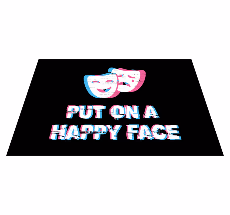 Happy Face Expression quote rug - TenStickers