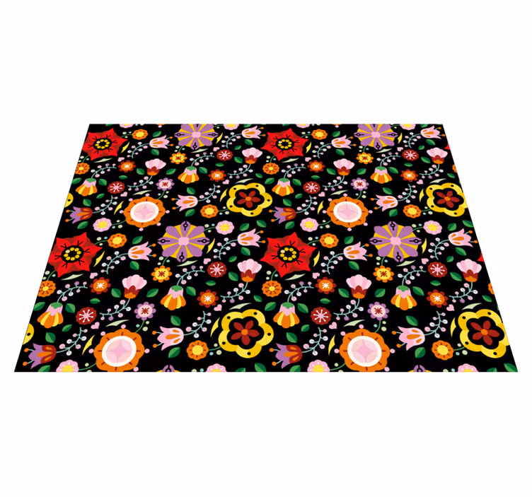 Bright Botanical Illustration floral rug - TenStickers