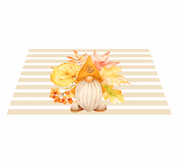 Autumn Gnome Charm stripes rug - TenStickers