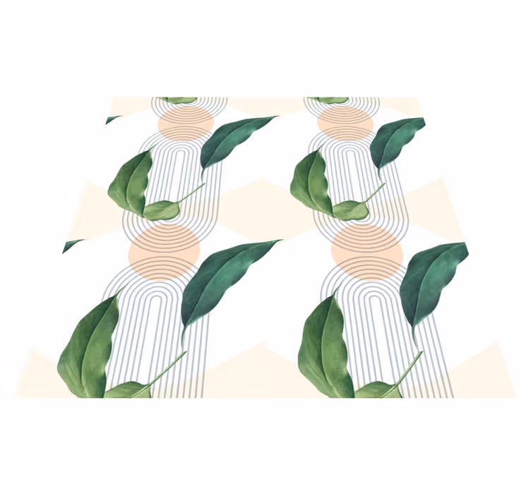 Leafy Geometric Patterns nature rug - TenStickers