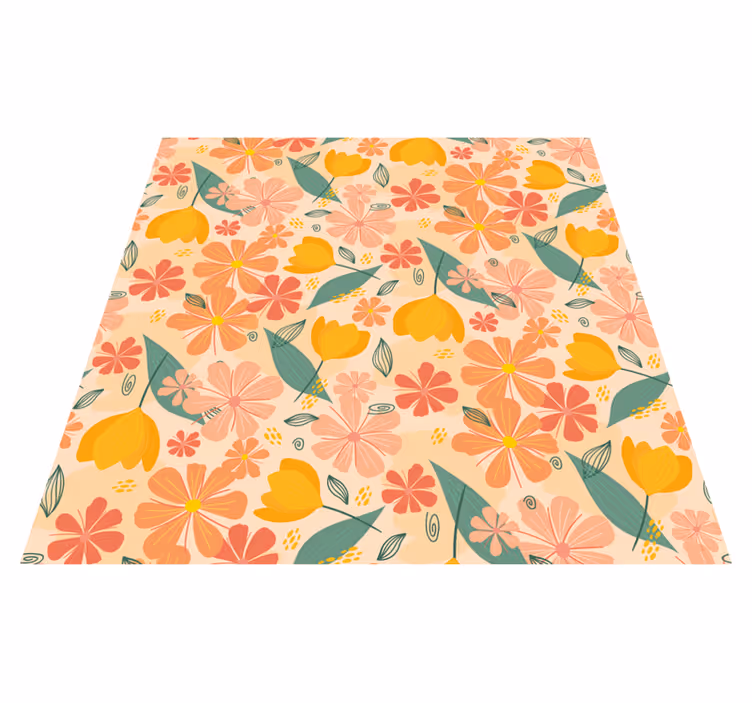 Floral rug with blooming spring flowers - TenStickers