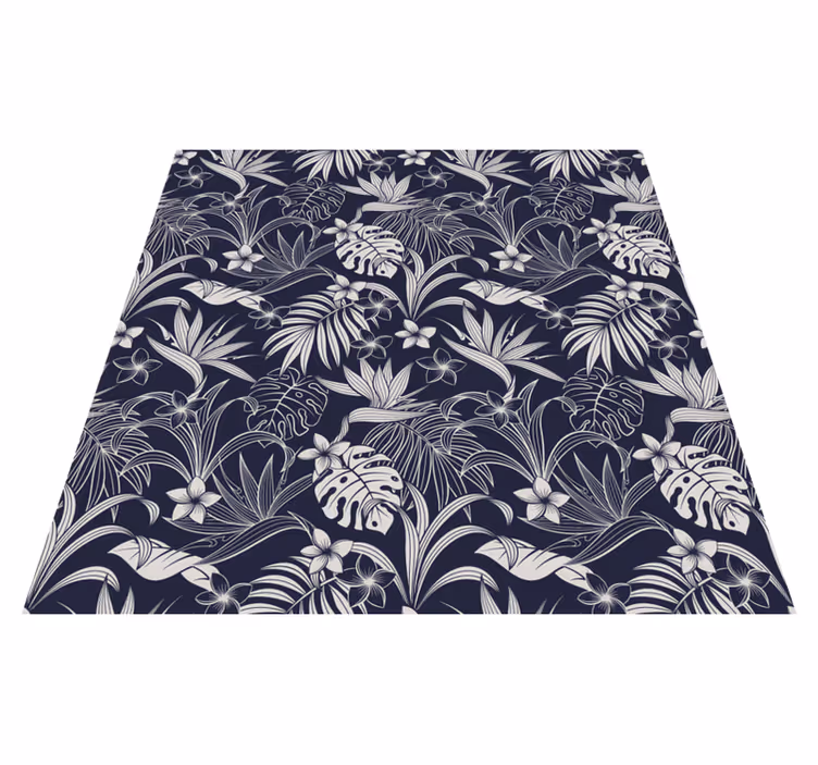 Tropical Floral Pattern nature rug - TenStickers
