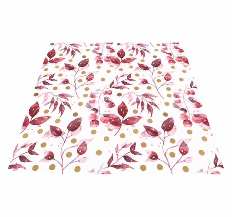 Floral rug with botanical print design - TenStickers