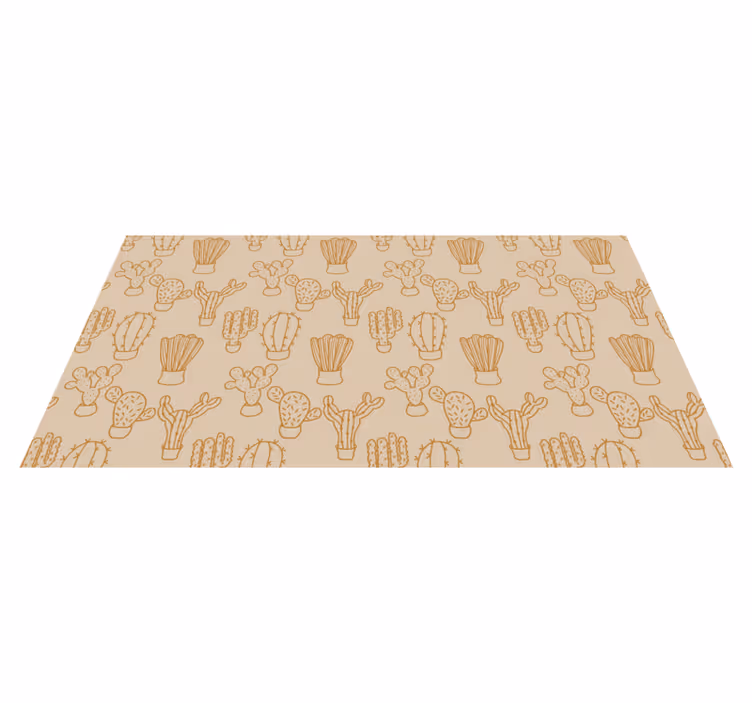 Cactus illustration floral rug - TenStickers