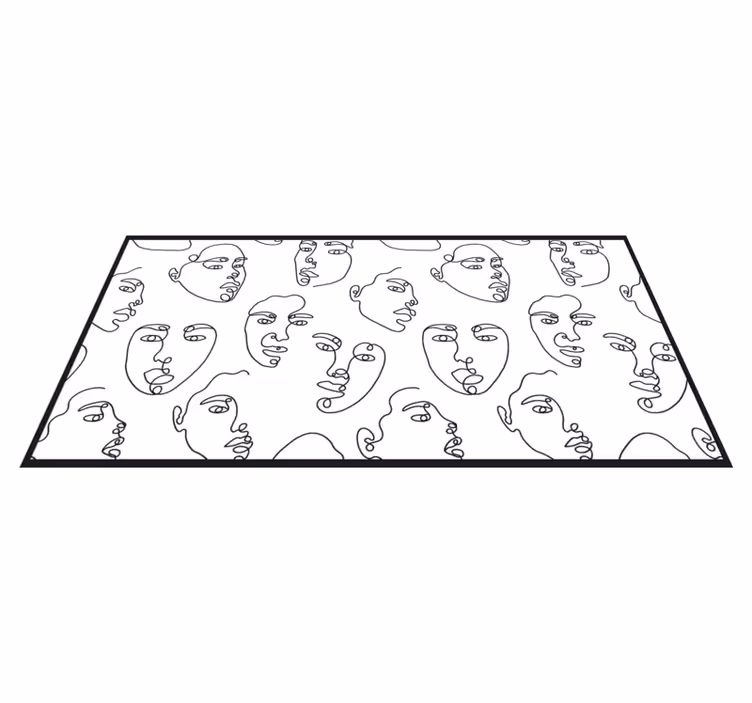 LINE ART FACES mosaic rug - TenStickers