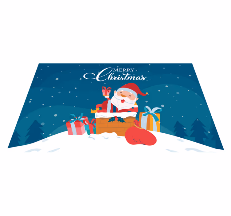 Jolly Santa vibes christmas rug - TenStickers