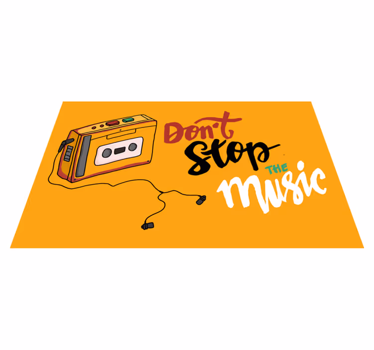 Retro Cassette Theme quote rug - TenStickers