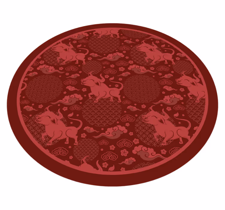 Playful Ox Pattern living room rug - TenStickers
