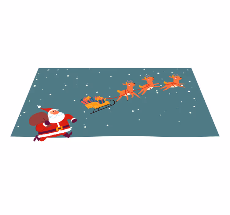 Santa's Sleigh Journey christmas rug - TenStickers