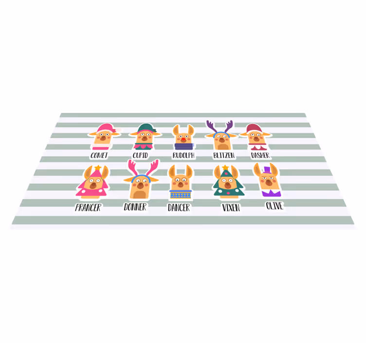 Reindeer Character Collection christmas rug - TenStickers
