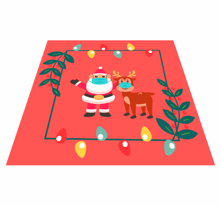 Santa Charm with mask christmas rug - TenStickers
