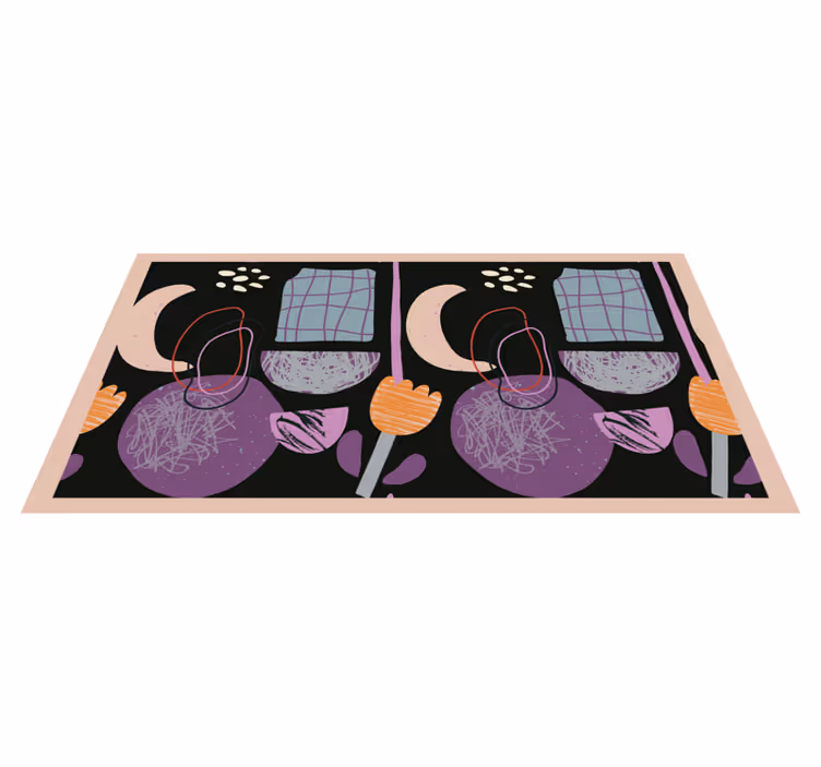 Night geometric elements modern rug - TenStickers