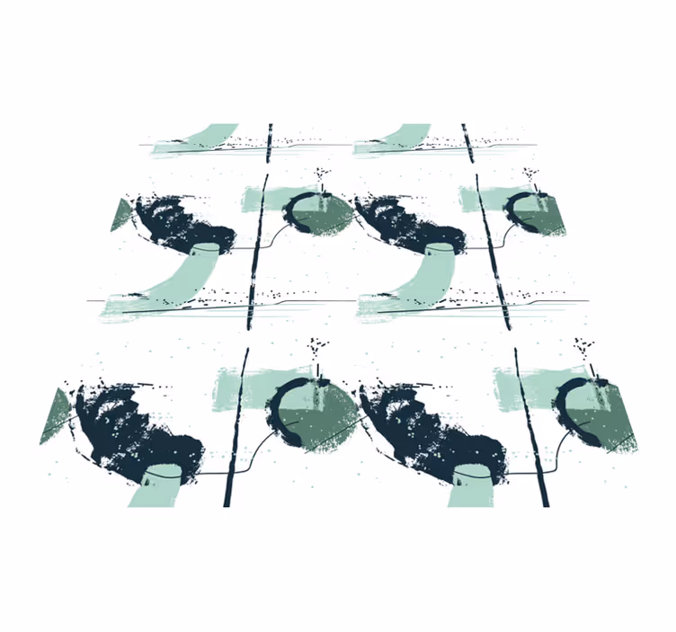 Abstract green strokes minimalistic rug - TenStickers