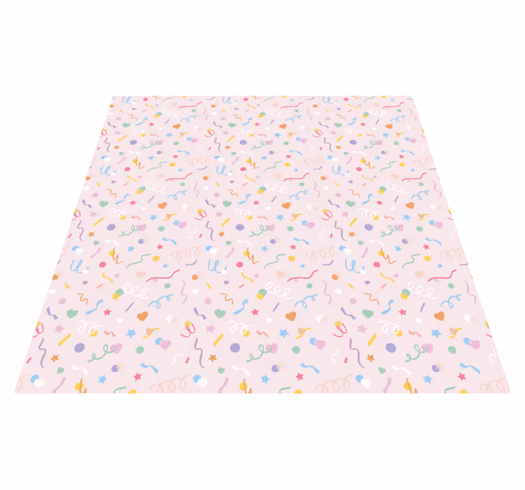 Pattern with cute pastel confetti bedroom rug - TenStickers