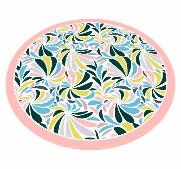 Colorful Floral Swirls nursery rug - TenStickers