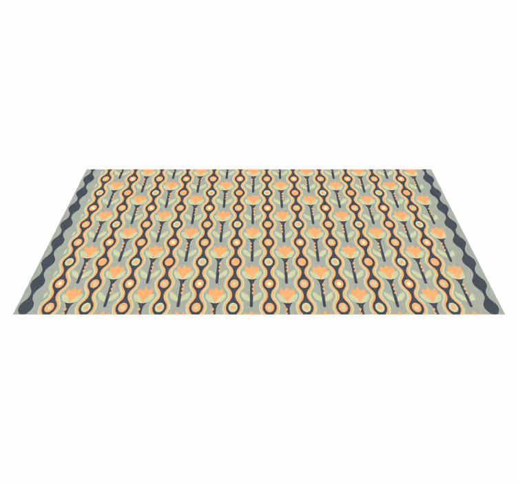 Stylized Floral Pattern teenage bedroom rug - TenStickers
