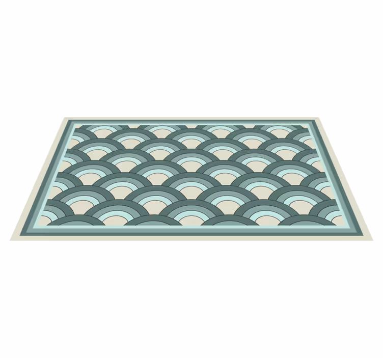 Stylish Geometric Waves mosaic rug - TenStickers