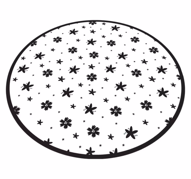 Floral rug with floral star design - TenStickers