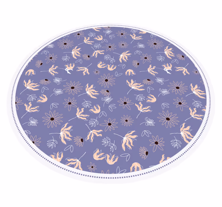 Floral rug with purple floral pattern - TenStickers