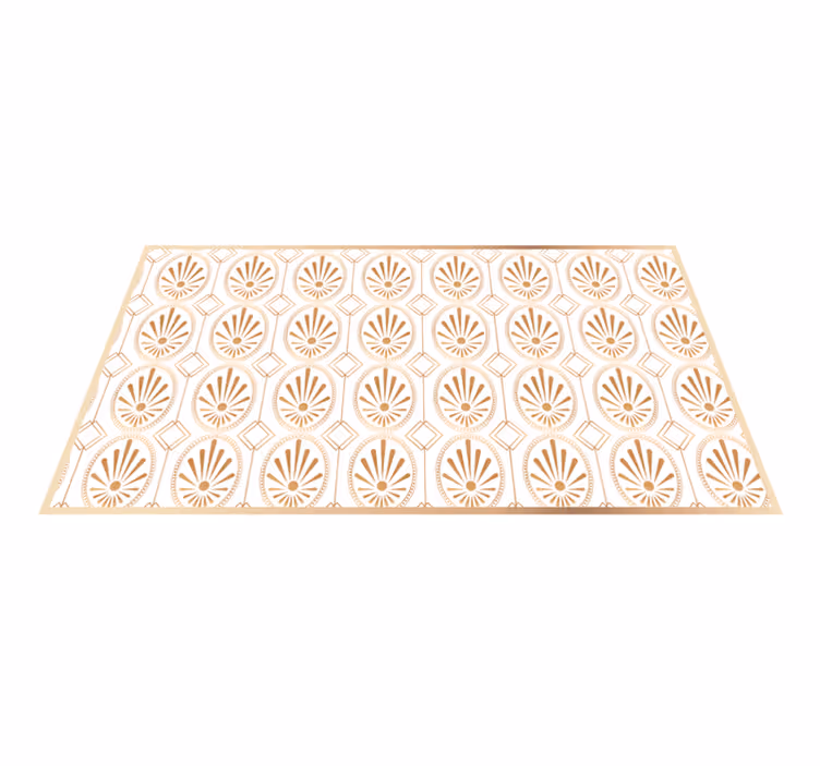 Sophisticated golden motif mosaic rug - TenStickers