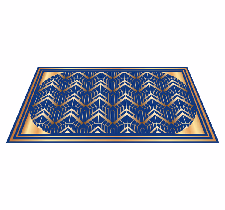 Navy Geometric Shapes modern rug - TenStickers