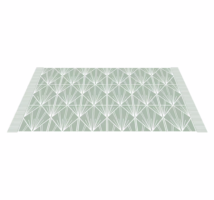 Modern art gren and white deco geometric rugs - TenStickers